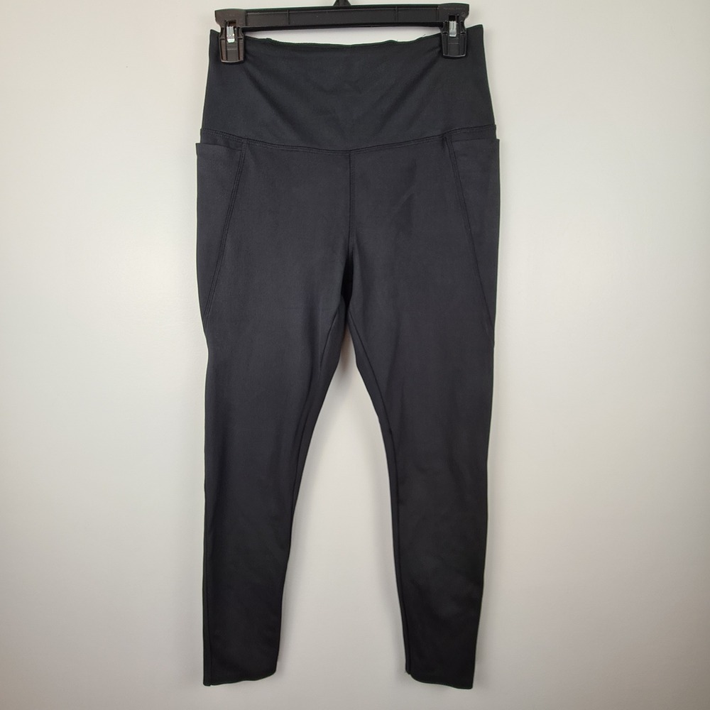 Danskin Womens Black High Rise Side Pocket Leggings Medium Soft Comfort